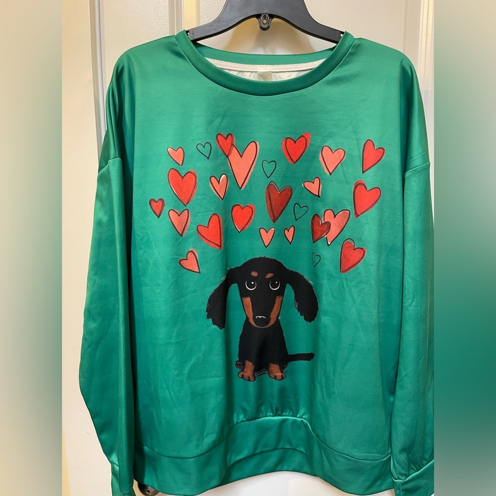 Two NWOT Dachshund Hearts Sweatshirts! For Wiener Dog lovers!